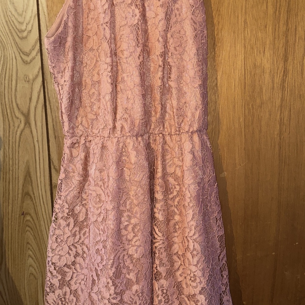 Pink Lace Sleeveless Dress